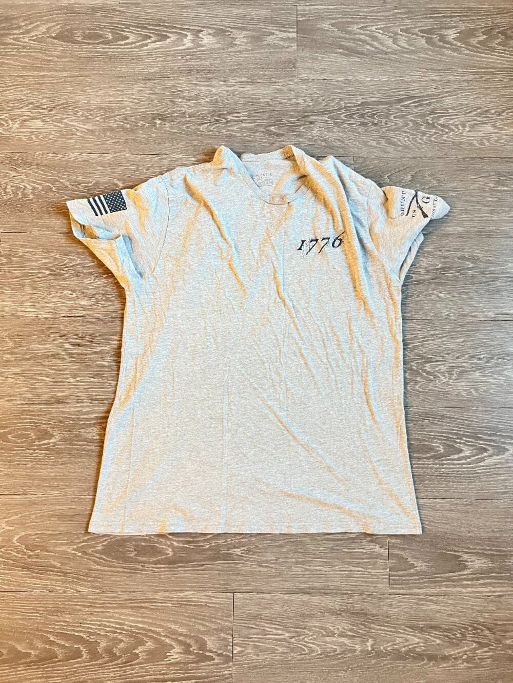 Grunt Style "1776 Flag" T-Shirt, Gray, XXL